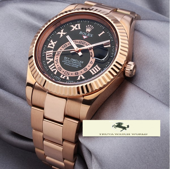 HK452 ROLEX OYSTER PERPETUAL SKYWELLER ROSE GOLD